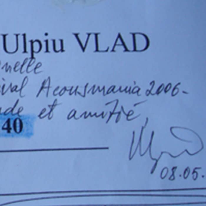 Dédicace d’Ulpiu Vlad